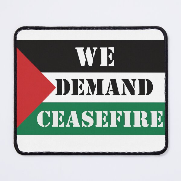 Item preview, We Demand Ceasefire, Free Palestine with Flag designed and sold by HamdPrint ⭐⭐⭐⭐⭐.