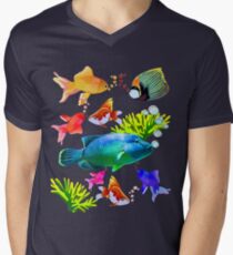 fish, aquarium, sea, vacation, fishing Men's V-Neck T-Shirt