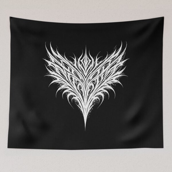 Item preview, Symmetrical Flame Heart – Abstract Black Metal Logo Style designed and sold by Elfonso.