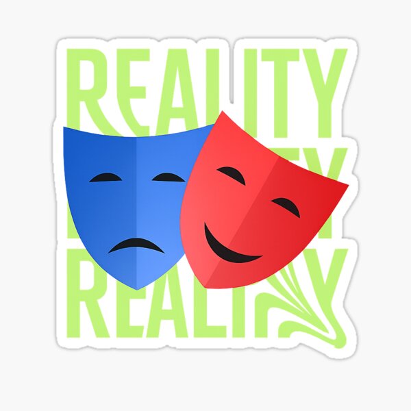 Item preview, "Reality vs Emotion – Dual Mask Drama Design | Theatre Art Graphic" designed and sold by Imagination Store.