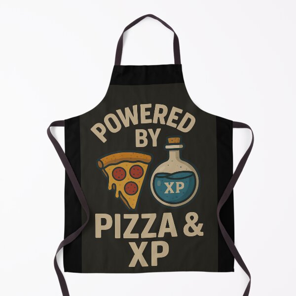 Artikelvorschau, Angetrieben von Pizza und XP entworfen und verkauft von Fullclip Gaming.