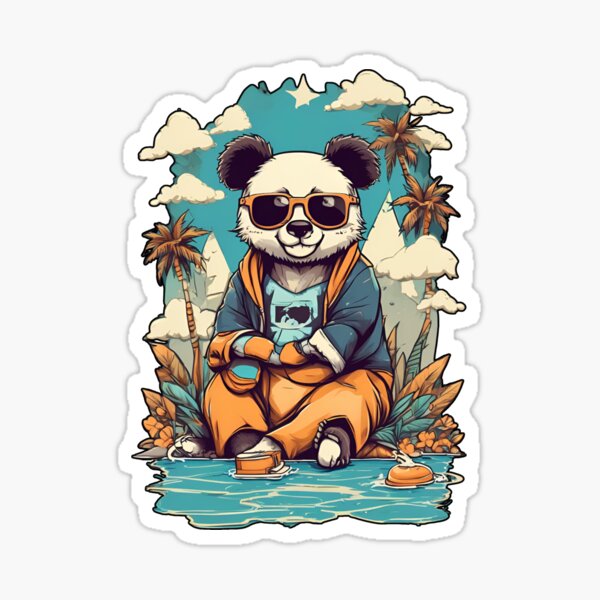 Item preview, Cool Chill Panda – Retro Beach Vibes Design designed and sold by All-About-Life.