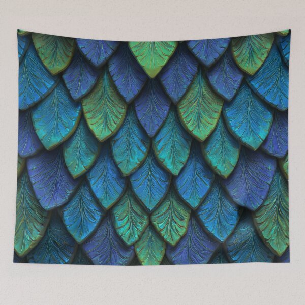 Item preview, Fantasy Creature Scales – Blue & Green Mythical Texture designed and sold by MonxArt.