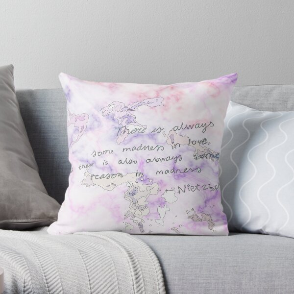 marble quote love Throw Pillow