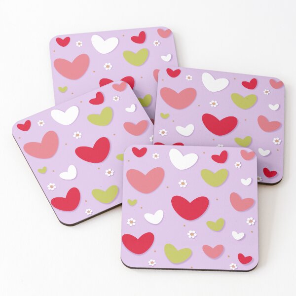 Item preview, Spring summer hearts and flowers pattern designed and sold by expresivedesign.