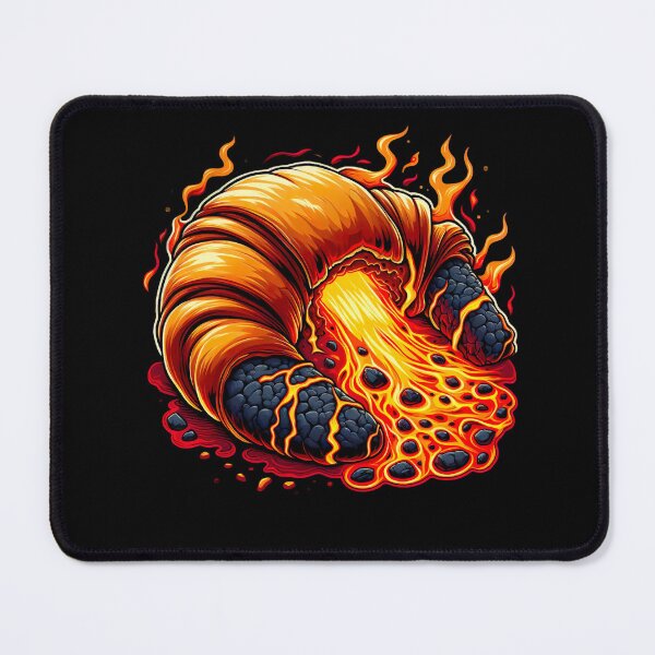 Item preview, Stylized Croissant Erupting with Molten Lava – Surreal Pastry Illustration Featuring Fiery Explosion, Volcanic Rock, and Bold Cartoon Design in Vibrant Colors designed and sold by ArteeInnovation.
