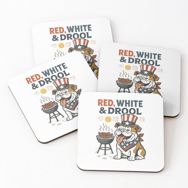 Item preview, Red, White & Drool - Funny Patriotic Pug BBQ 4th of July Dog Design designed and sold by Style-Sense.