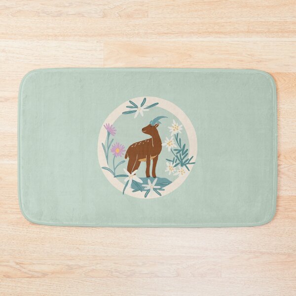 Item preview, Climb High – Alpine Ibex Inspirational Wildlife Art with Mountain Flowers designed and sold by MaddaMom.