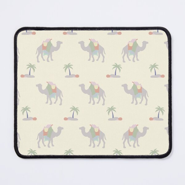 Item preview, Moroccan and Tunisian desert motif – dromedary and oasis on beige background designed and sold by AtlMaddynette.