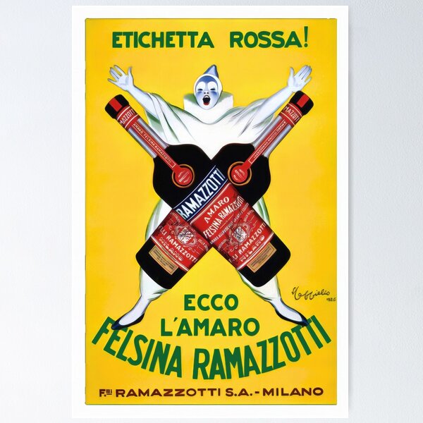 Item preview, Amaro Felsina Ramazzotti Affiche vintage par Leonetto Cappiello | Annonce de liqueur aux herbes italienne, art classique des années 1920 designed and sold by artofuniverse.