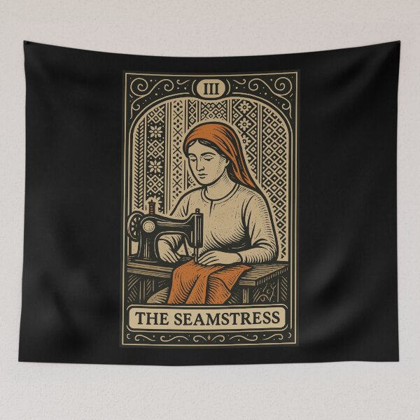 Item preview, The Seamstress — Vintage Sewing Tarot Card Design designed and sold by BRU Design.