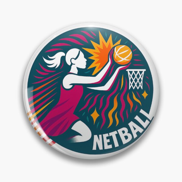 Item preview, Netball. A vibrant, colourful, fun, action motif for women's sport designed and sold by Andykinoz.