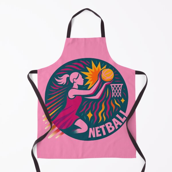 Item preview, Netball. A vibrant, colourful, fun, action motif for women's sport designed and sold by Andykinoz.