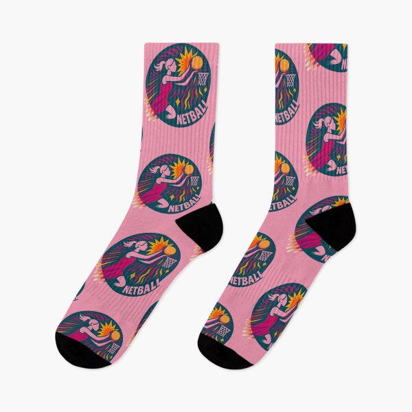 Item preview, Netball. A vibrant, colourful, fun, action motif for women's sport designed and sold by Andykinoz.