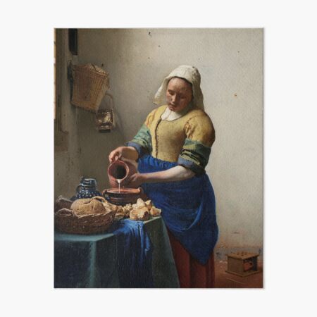The Milkmaid - Johannes Vermeer Art Board Print
