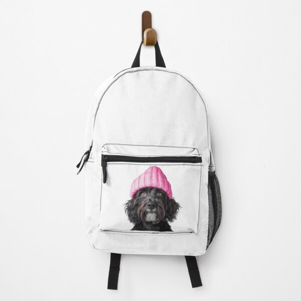 Item preview, Cozy Portuguese Water dog Wearing Pink Winter Hat Trendy Animal Fashion Artwork designed and sold by LazyOwlStore.