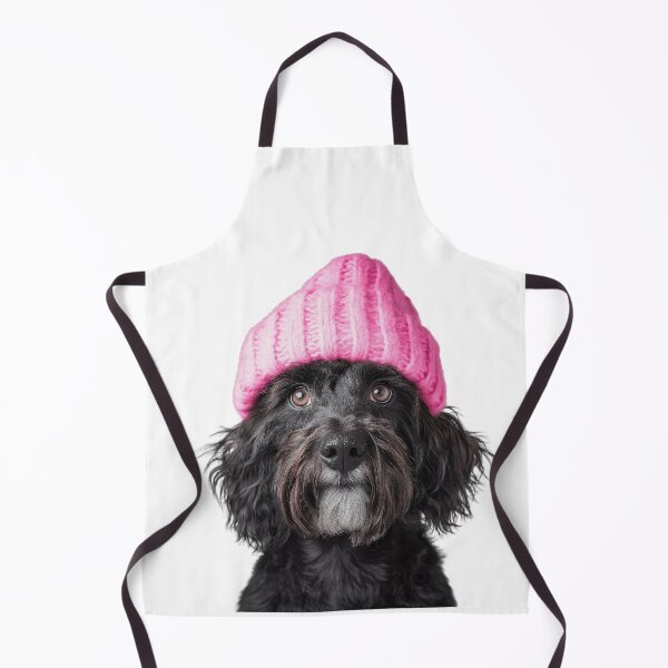 Item preview, Cozy Portuguese Water dog Wearing Pink Winter Hat Trendy Animal Fashion Artwork designed and sold by LazyOwlStore.
