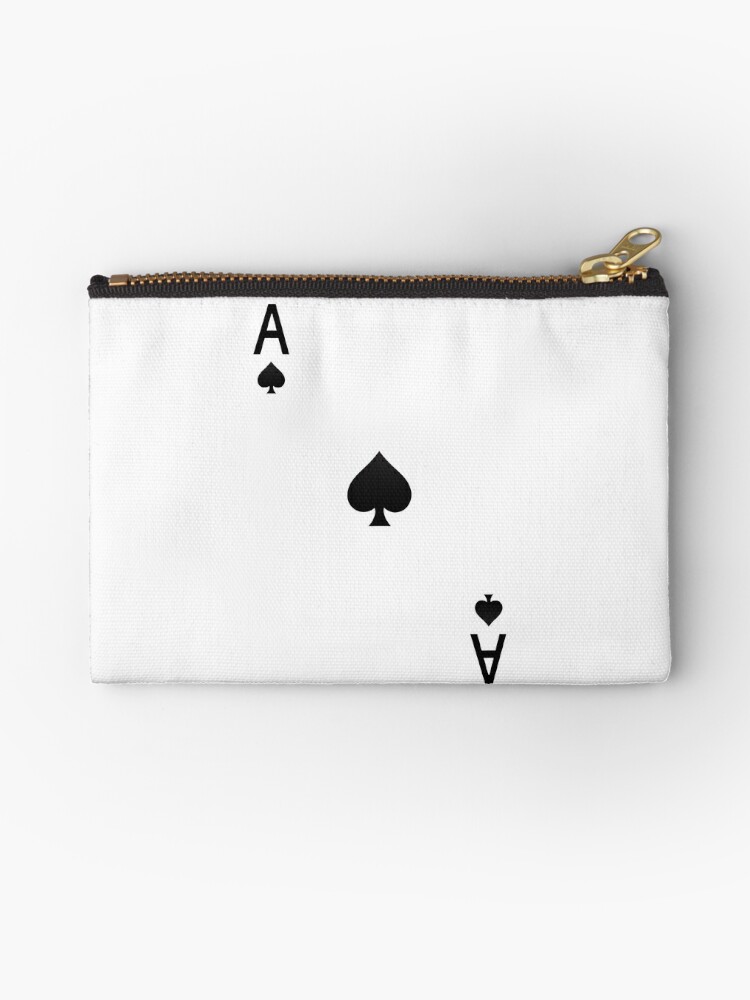 Ace of Spades- Playing Card Design Zipper Pouch for Sale by the