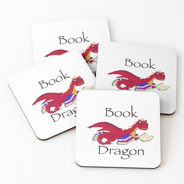 Item preview,  Book Dragon, hoarder of books. Picture of a small red dragon with some books.  designed and sold by Cloudish.
