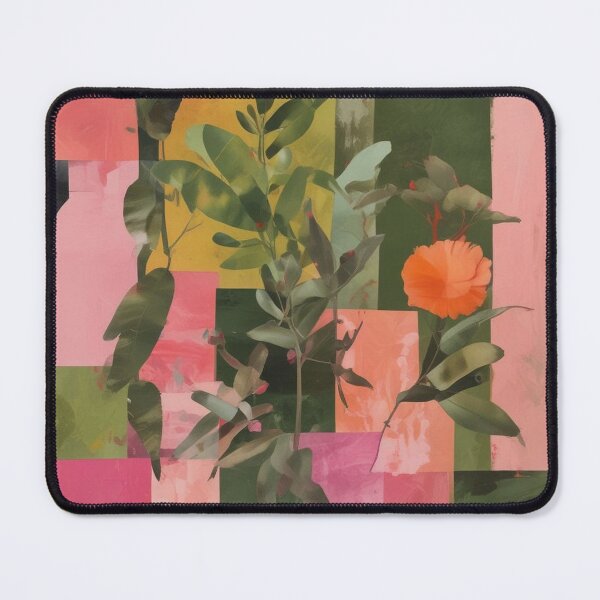 Item preview, Olive green and pink abstract collage designed and sold by GasconyPassion.