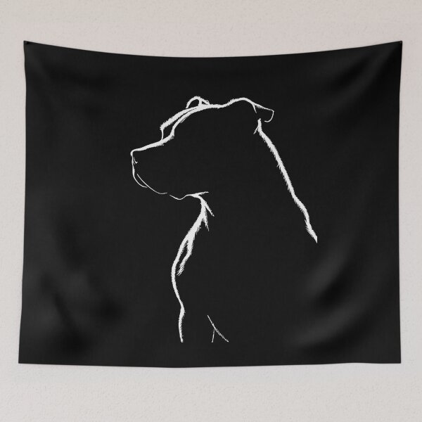 Item preview, Pitbull Silhouette – Strong minimalist dog motif for real dog fans designed and sold by nkhookysun.
