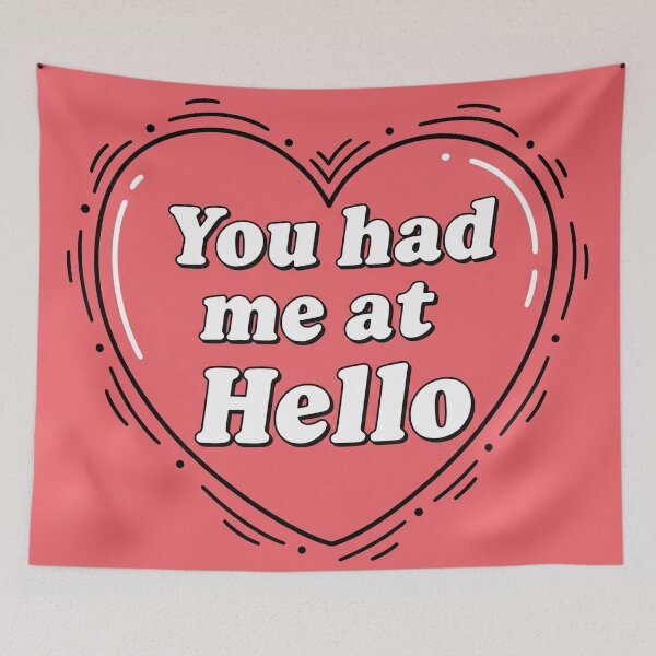 Item preview, You Had Me At Hello Heart Illustration designed and sold by Owcomm.