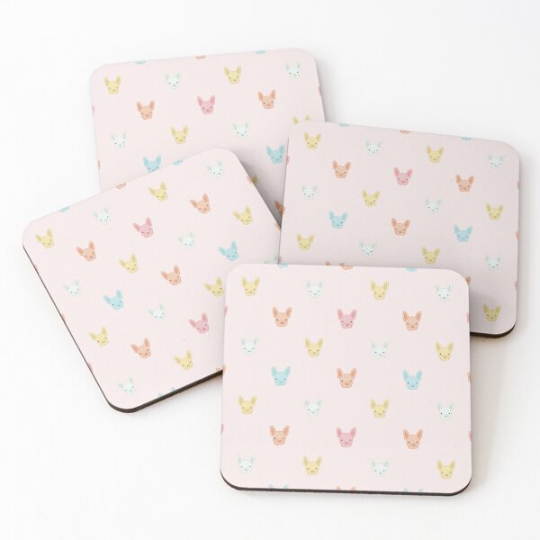 Item preview, French Bulldog Heads Pattern – Pastel Colors on Pink designed and sold by AtlMaddynette.