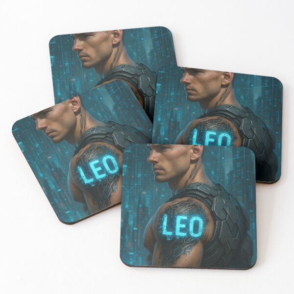 Item preview, LEO Cybernetic Tattoo – Futuristic Warrior Name Ink Design designed and sold by VoidBloom Studio.