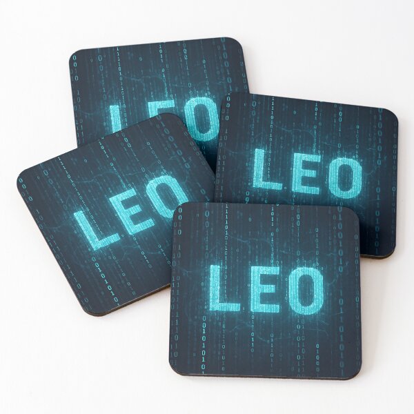 Item preview, LEO Viral AI Code – Binary Digital Matrix Name Art designed and sold by VoidBloom Studio.