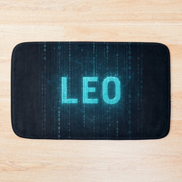 Item preview, LEO Viral AI Code – Binary Digital Matrix Name Art designed and sold by VoidBloom Studio.