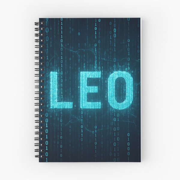 Item preview, LEO Viral AI Code – Binary Digital Matrix Name Art designed and sold by VoidBloom Studio.