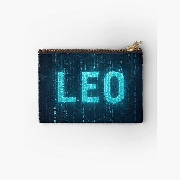 Item preview, LEO Viral AI Code – Binary Digital Matrix Name Art designed and sold by VoidBloom Studio.