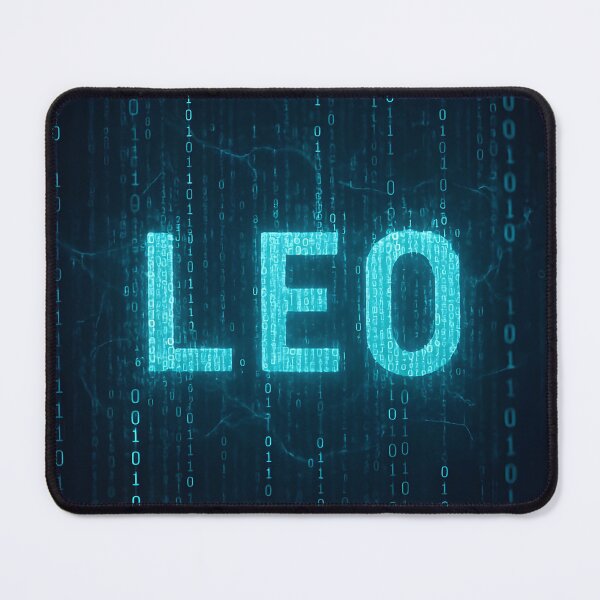 Item preview, LEO Viral AI Code – Binary Digital Matrix Name Art designed and sold by VoidBloom Studio.