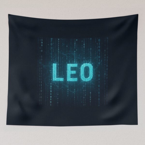 Item preview, LEO Viral AI Code – Binary Digital Matrix Name Art designed and sold by VoidBloom Studio.