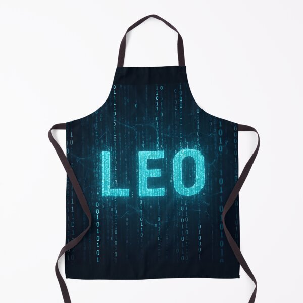 Item preview, LEO Viral AI Code – Binary Digital Matrix Name Art designed and sold by VoidBloom Studio.