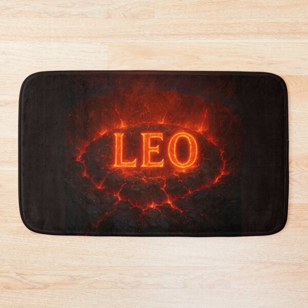 Item preview, LEO Lava Crater Name – Erupting Volcano Fire Typography designed and sold by VoidBloom Studio.