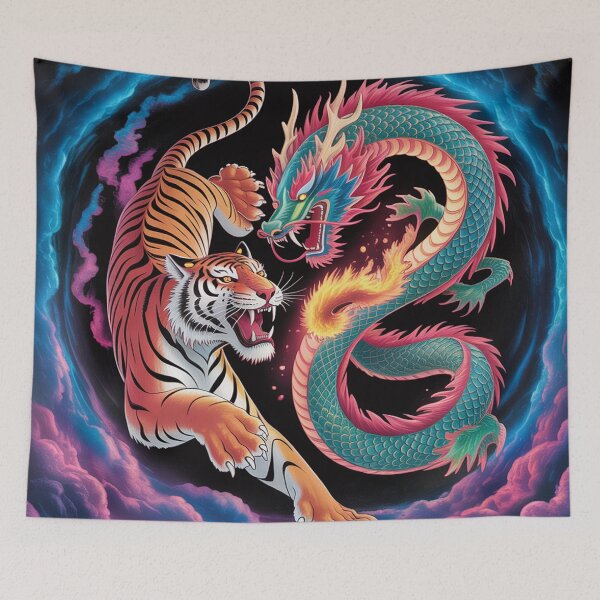 Item preview, Tiger fighting a dragon. designed and sold by Lilashakti ⭐️ ⭐️ ⭐️ ⭐️ ⭐️.