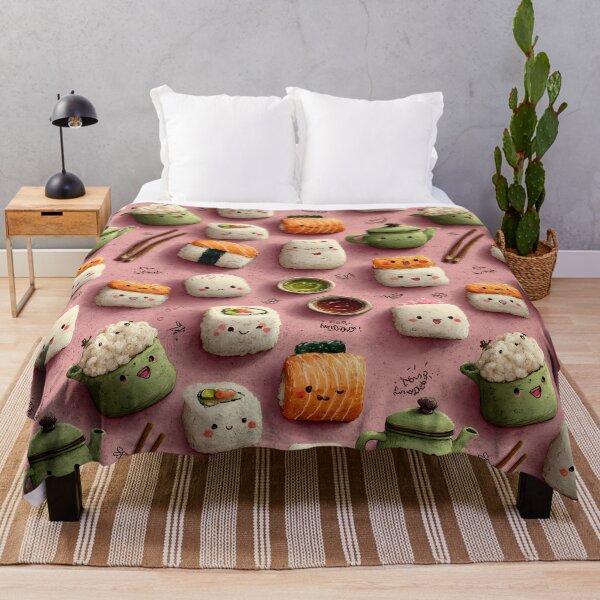 Item preview, Hand-drawn Cheerful sushi friends pattern designed and sold by nunububu@bkk.