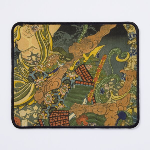 Item preview, Samurai slaying demons– Japanese Ukiyo-e Art Print "Toki Daishiro" designed and sold by Ukiyoe Spirit.