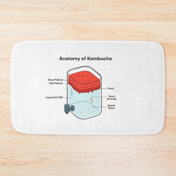 Item preview, Anatomy of Kombucha – Fermentation Illustration designed and sold by MICROBE & CO..