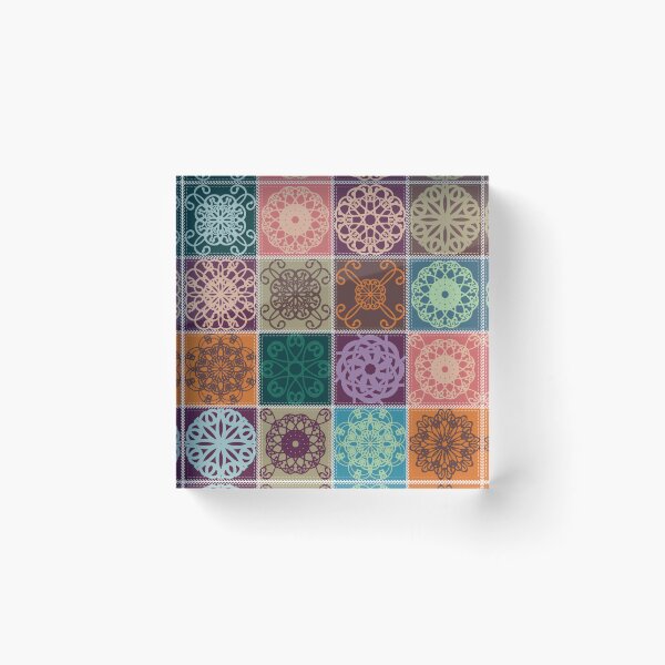 Item preview, Colorful Ceramic Tile Pattern – Hand-drawn Decorative Squares designed and sold by Sally’s art corner .
