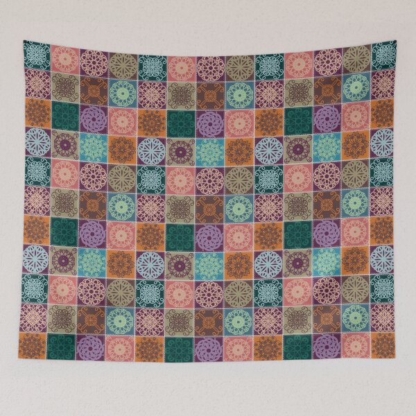 Item preview, Colorful Ceramic Tile Pattern – Hand-drawn Decorative Squares designed and sold by Sally’s art corner .
