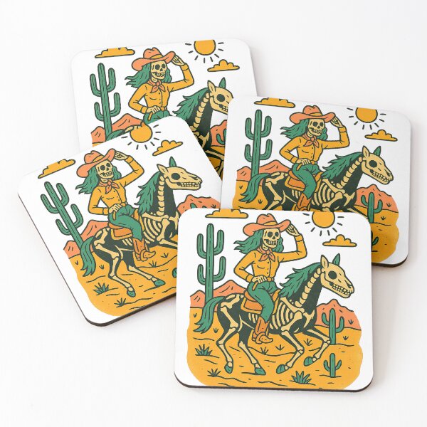 Item preview, Skeleton Cowgirl Riding Skeleton Horse | Wild West designed and sold by Oh, the HORROR!.
