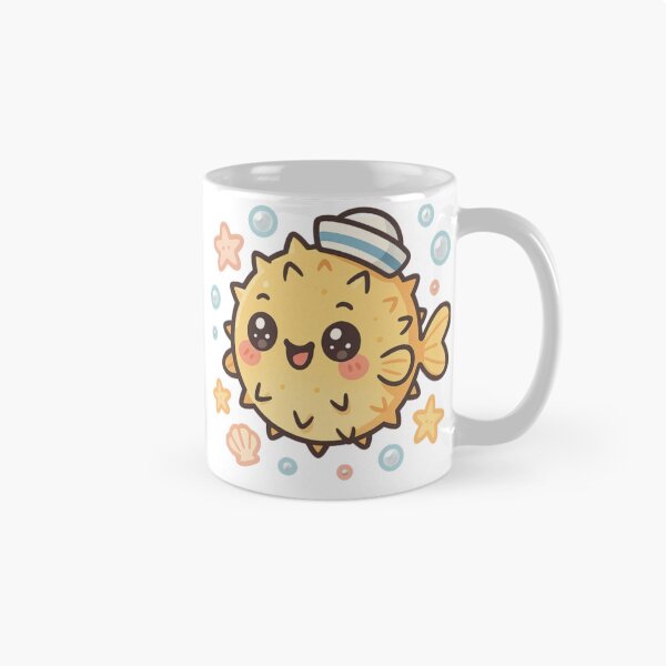 Item preview, Kawaii Pufferfish – Cute Balloon Fish with Pastel Vibes & Sailor Hat | Undersea Fun Art  designed and sold by Memorph.