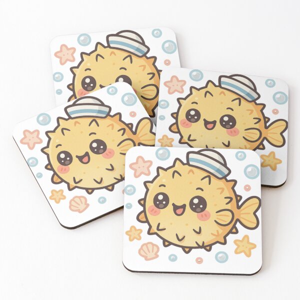 Item preview, Kawaii Pufferfish – Cute Balloon Fish with Pastel Vibes & Sailor Hat | Undersea Fun Art  designed and sold by Memorph.