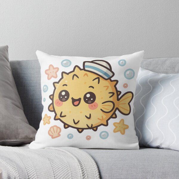 Item preview, Kawaii Pufferfish – Cute Balloon Fish with Pastel Vibes & Sailor Hat | Undersea Fun Art  designed and sold by Memorph.