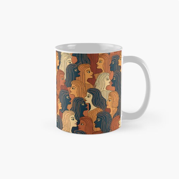 Item preview, Abstract Women Faces Seamless Pattern – Earth Tones designed and sold by OddlyOriginal.