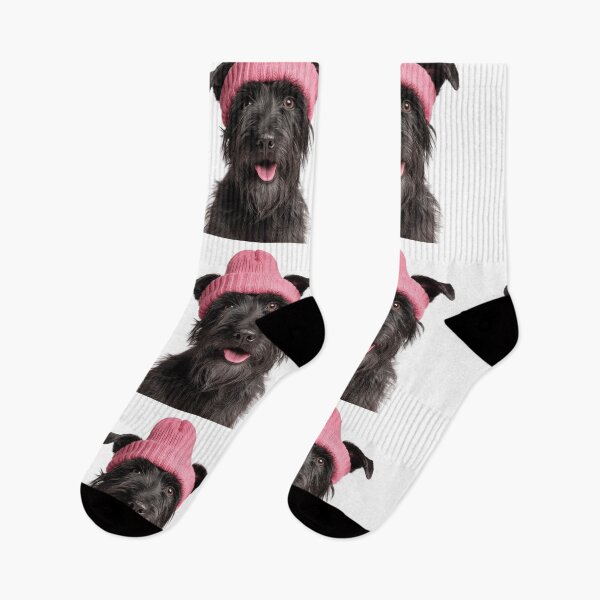 Item preview, Cozy Scottish Terrier dog Wearing Pink Winter Hat Trendy Animal Fashion Artwork designed and sold by LazyOwlStore.