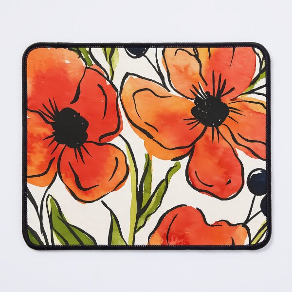 Item preview, Bold Watercolor Poppies with Berries designed and sold by BoPanda .
