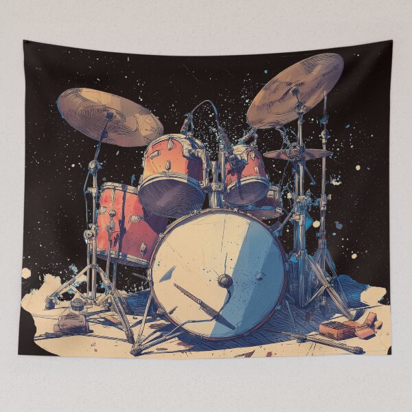 Item preview, Vintage style drum illustration designed and sold by Majorprint.